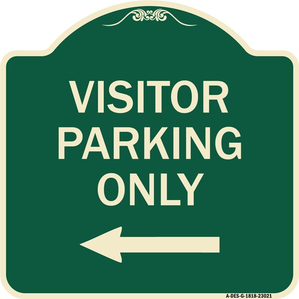 Signmission Reserved Parking Visitor Parking W/ Left Arrow Heavy-Gauge Aluminum Sign, 18" x 18", G-1818-23021 A-DES-G-1818-23021 - main